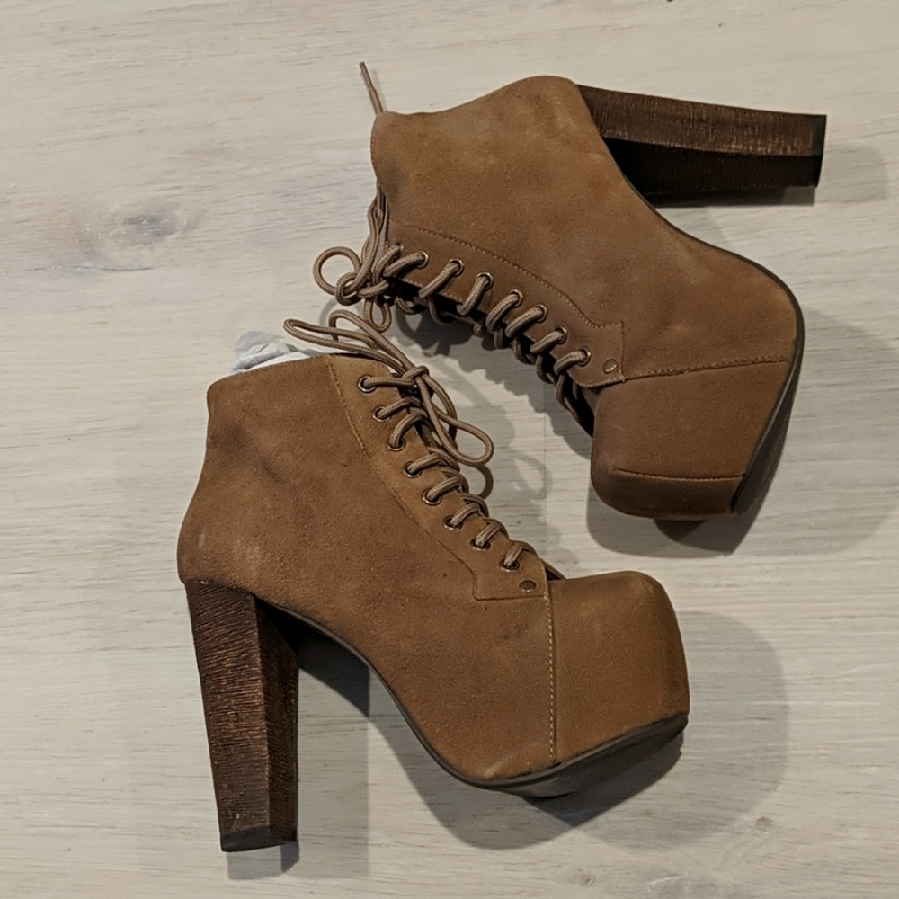Jeffrey campbell lita taupe platform heel